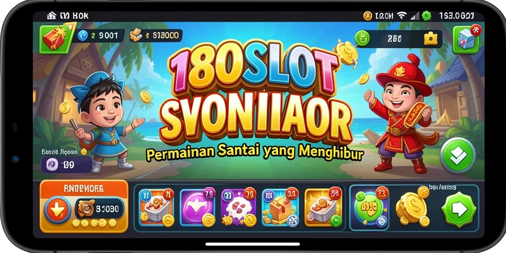 Screenshot gameplay <strong>180SLOT</strong> dengan grafis warna-warni dan slot menarik.