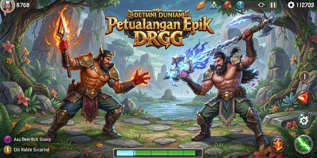 Tampilan gameplay menakjubkan dari 8768 dalam petualangan RPG.
