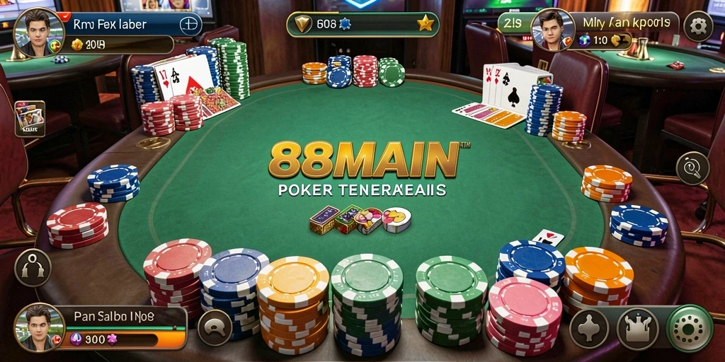 Tampilan permainan poker yang seru dan menarik di 88MAIN.