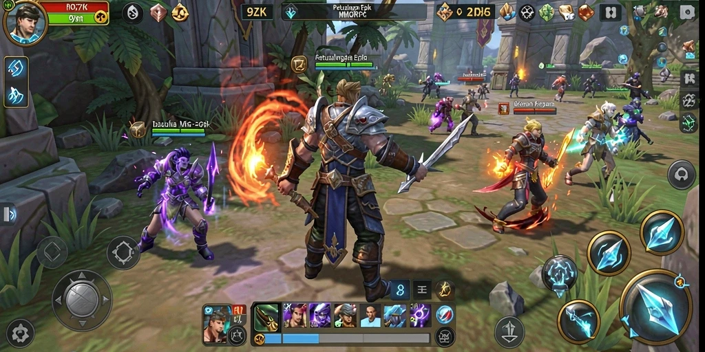 Gameplay seru dalam <strong>9ZK</strong>, menjelajah dunia fantastis.