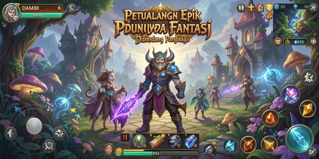 Tampilan gameplay epic dengan pertarungan seru di DAM88.