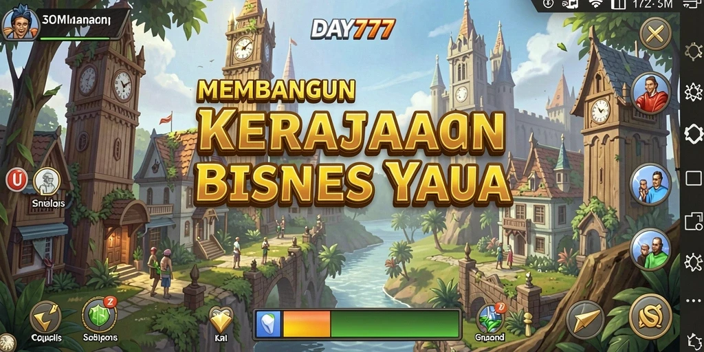 Tampilan gameplay DAY777 yang mengasyikkan dalam mengelola bisnis Tycoon.