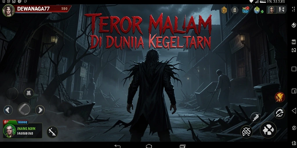 Screenshot DEWANAGA77 menampilkan suasana horor yang menegangkan dan gameplay yang intens.