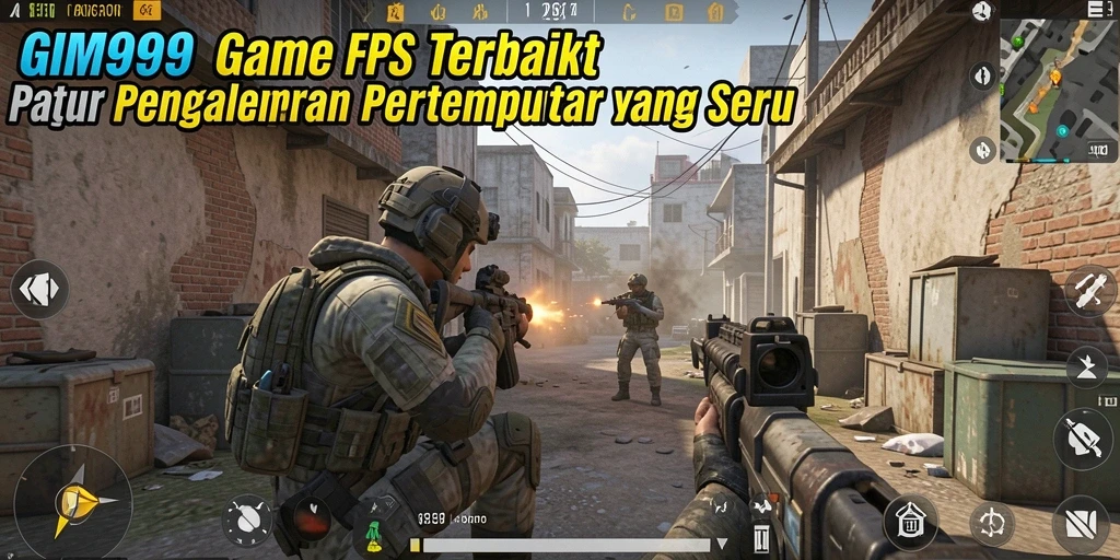 Tampilan gameplay seru GIM999 dengan aksi pertempuran intens.