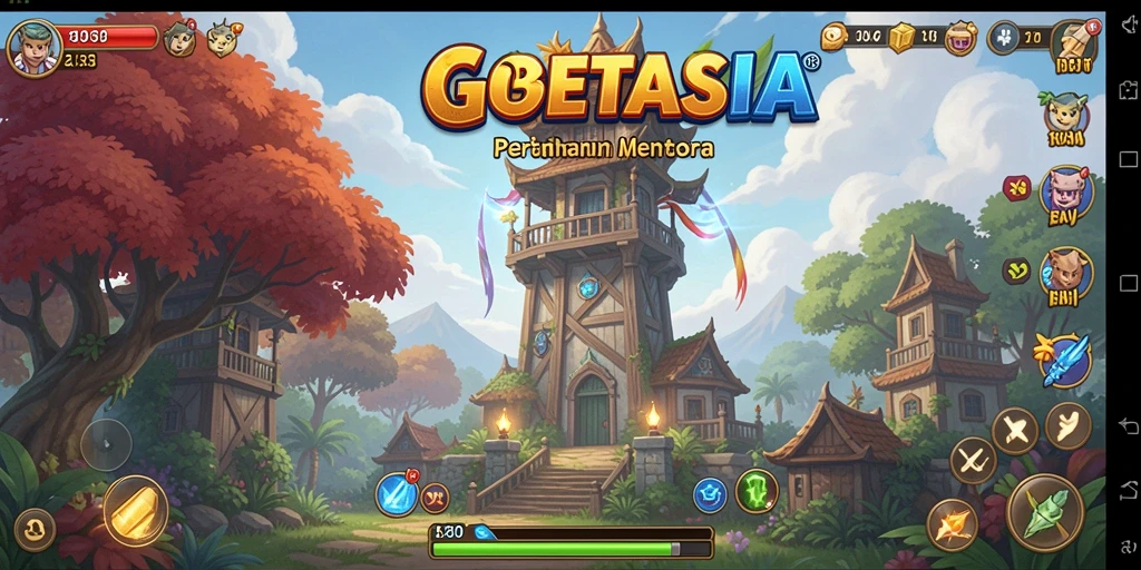 Menampilkan gameplay seru Tower Defense di GOBETASIA.