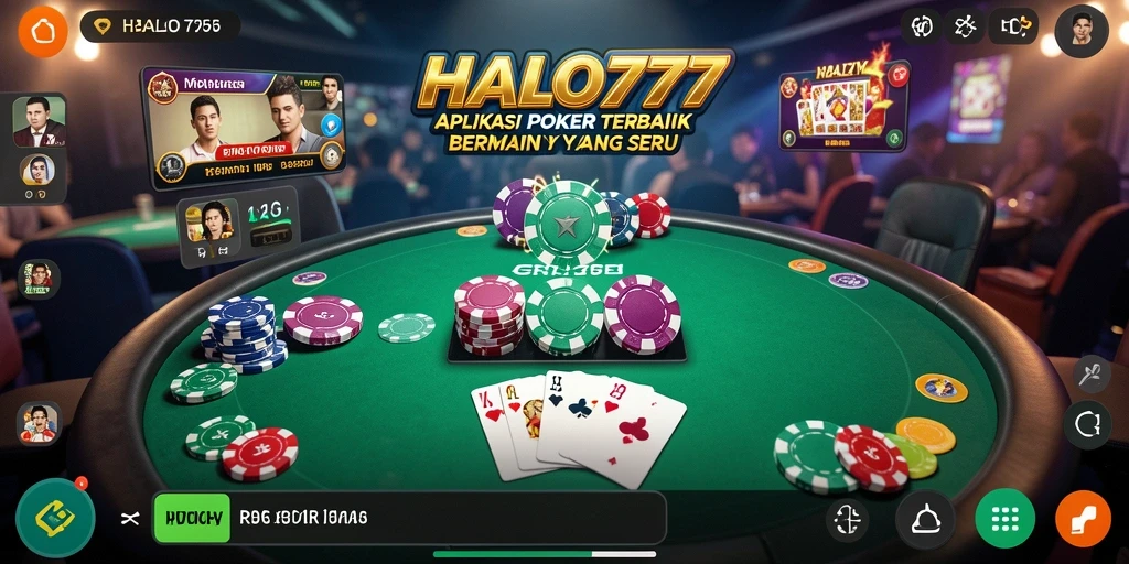 Tampilan gameplay Poker yang menarik dan memikat di HALO777.