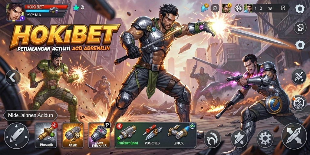 Screenshot gameplay HOKIBET dengan aksi menegangkan.