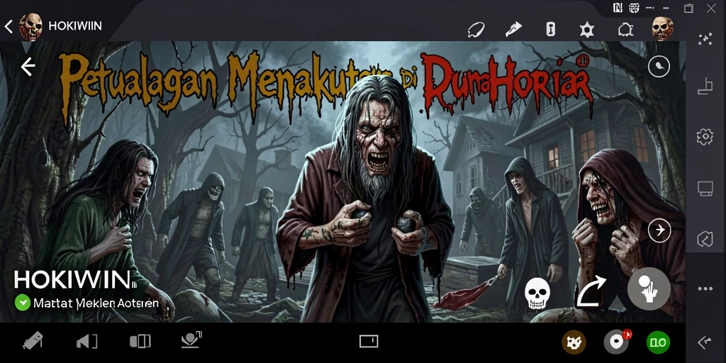 Tangkapan layar HOKIWIN yang menunjukkan suasana mencekam dalam gameplay.