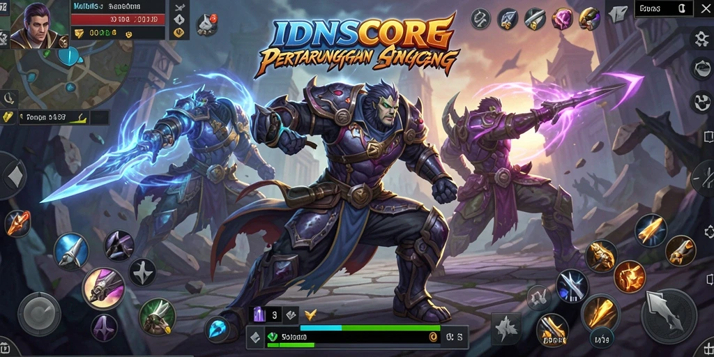 Tampilan gameplay IDNSCORE yang mendebarkan dan penuh aksi.