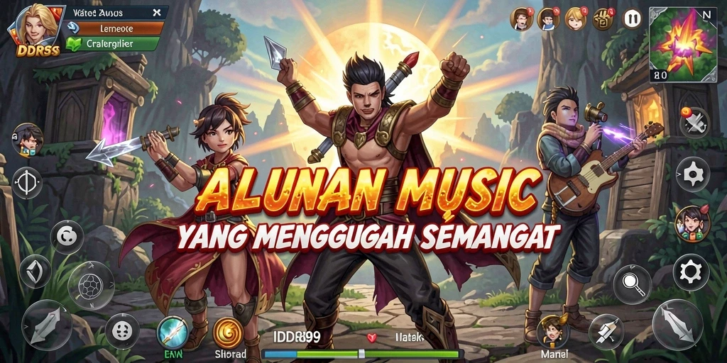 Screenshot IDR89 menunjukkan gameplay seru dengan berbagai pilihan lagu.