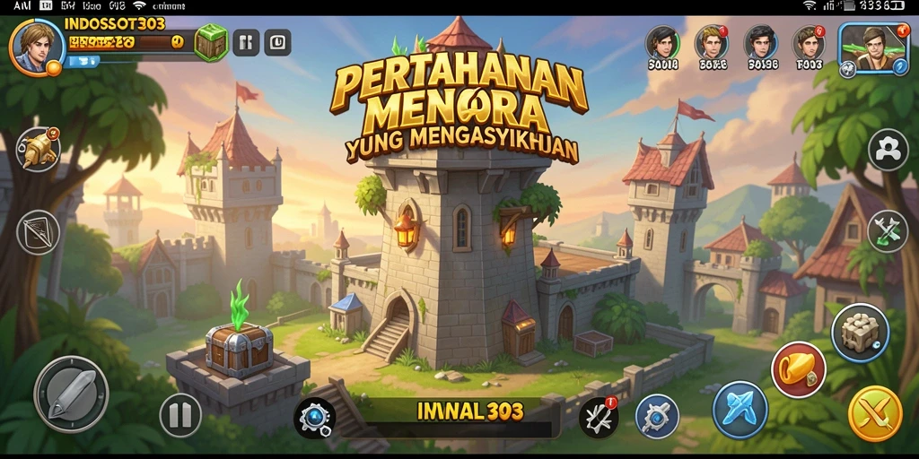 Screenshot menampilkan pertahanan menara yang menegangkan dalam aksi.