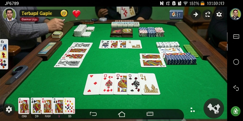 Screenshot gameplay JP6789 menunjukkan keseruan permainan Gaple di layar.