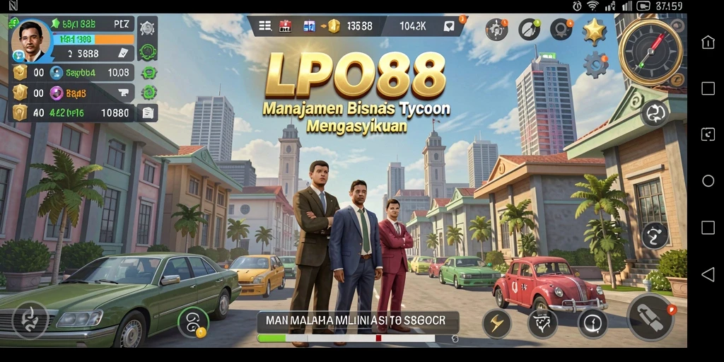 Tangkapan layar gameplay LPO88 yang menunjukkan manajemen bisnis yang seru.