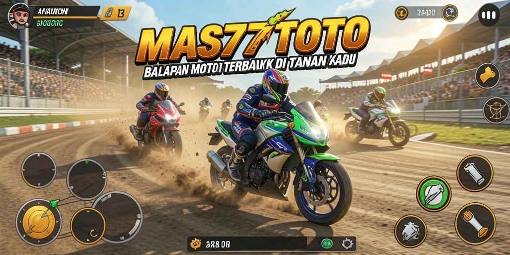 Tampilan gameplay balap motor yang mendebarkan di MAS77TOTO.
