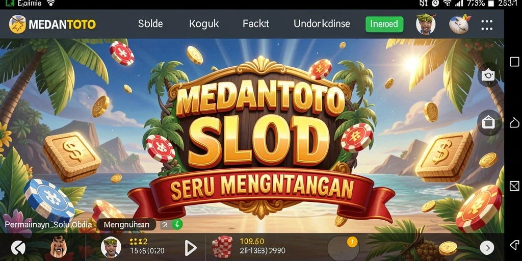 Tampilan gameplay MEDANTOTO yang mengasyikkan dengan slot dan bonus menarik.