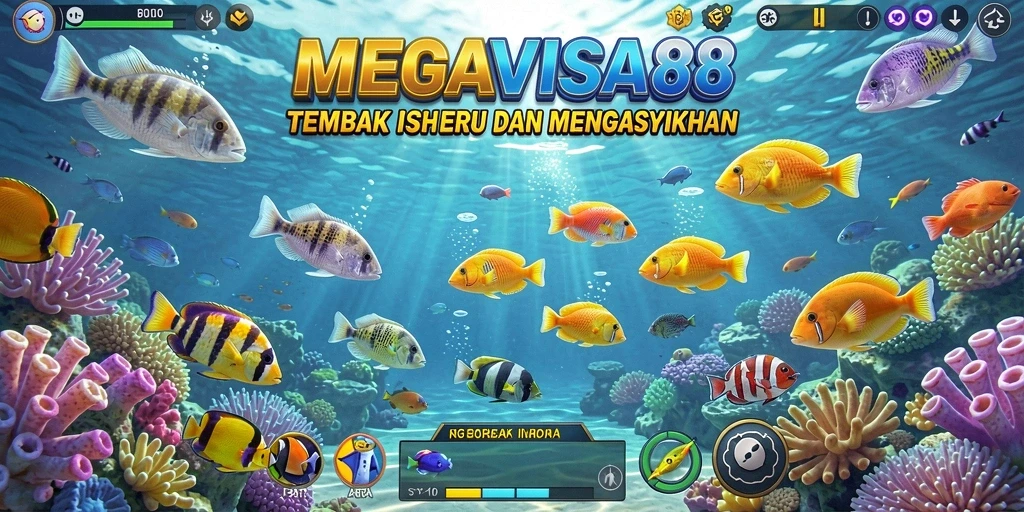 Gameplay seru dalam MEGAVISA88 menembak berbagai ikan.