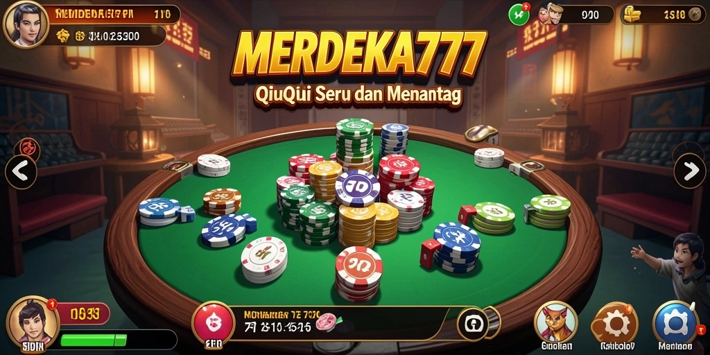 Tangkapan layar gameplay MERDEKA777 menampilkan aksi QiuQiu yang seru.
