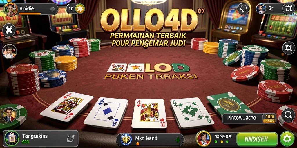 Tampilan menarik dari gameplay seru OLLO4D Poker.