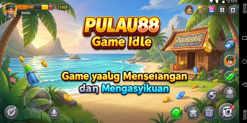 Tampilan gameplay PULAU88 yang menarik dengan pulau yang berkembang.