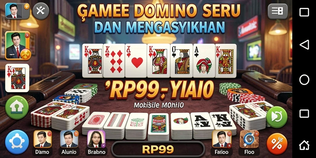 Gambaran gameplay seru dalam RP99 yang menghadirkan keseruan bermain Domino.