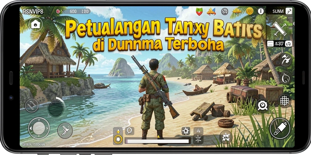 Tangkapan layar gameplay RSNVIP8 menampilkan petualangan di dunia terbuka yang luas.