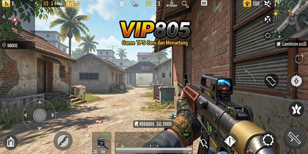 Tampilan screenshot utama VIP805 menunjukkan aksi seru saat pertempuran TPS.