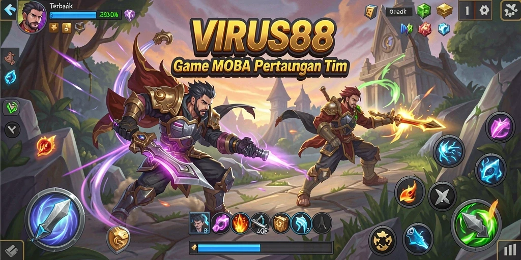 Tampilan aksi seru dalam pertempuran tim di VIRUS88.